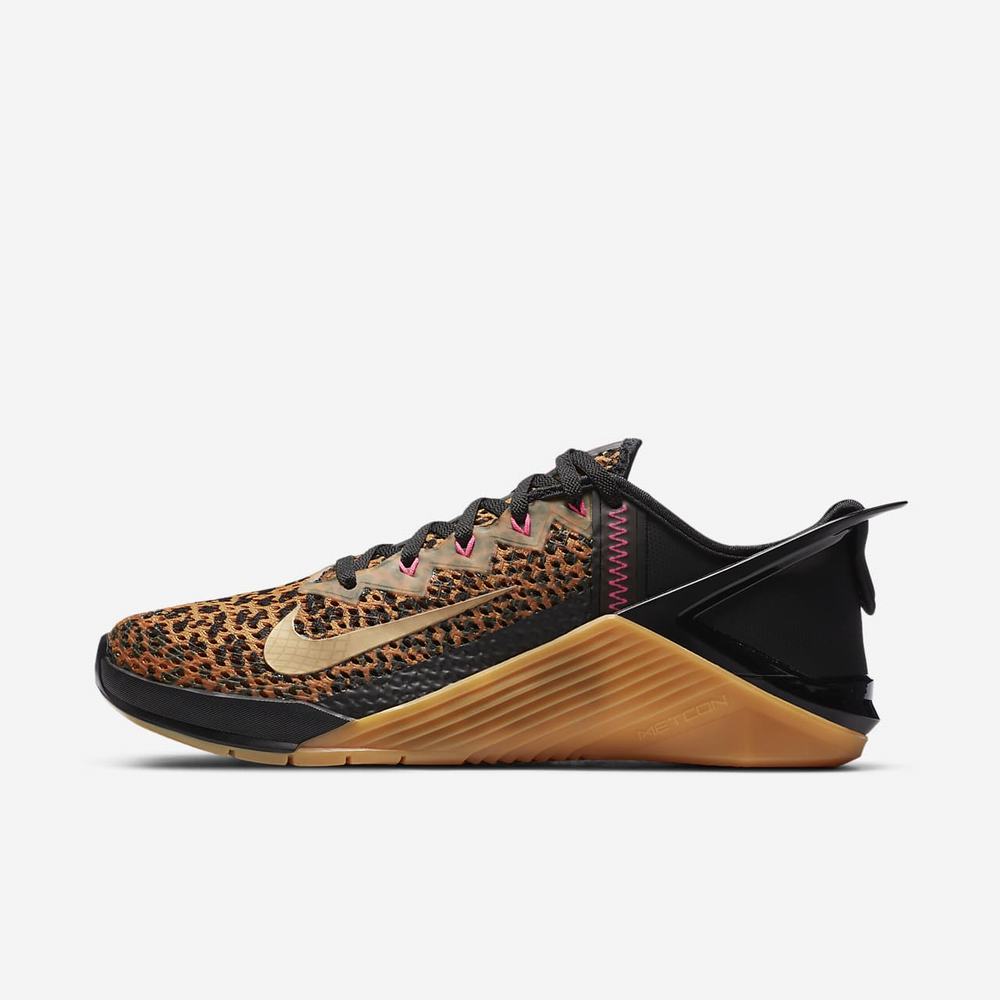 Chaussure De Crossfit Nike Metcon 6 FlyEase Noir 3950-742 Black/Chutney/Gum Medium Brown/Metallic Gold Femme | JMF-48240065